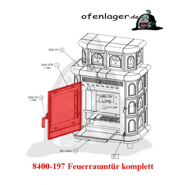 8400-197 Feuerraumtür komplett