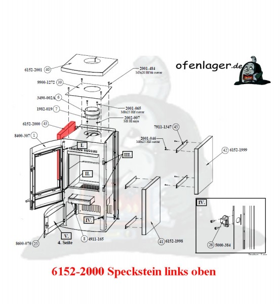 6152-2000 Speckstein Seite links oben