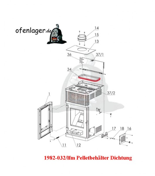 1982-032 / lfm Pelletbehälter Dichtung