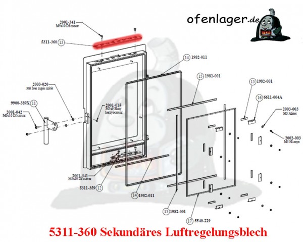 5311-360 Sekundär Luftregelungsblech