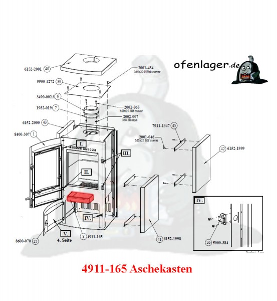 4911-165 Aschekasten