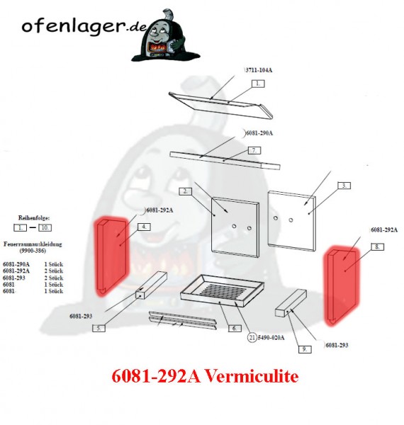 6081-292A Vermiculite / 1 Stück