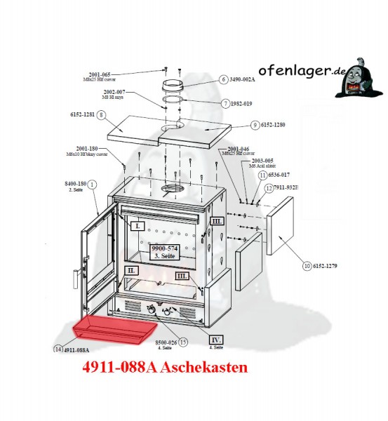 4911-088A Aschekasten