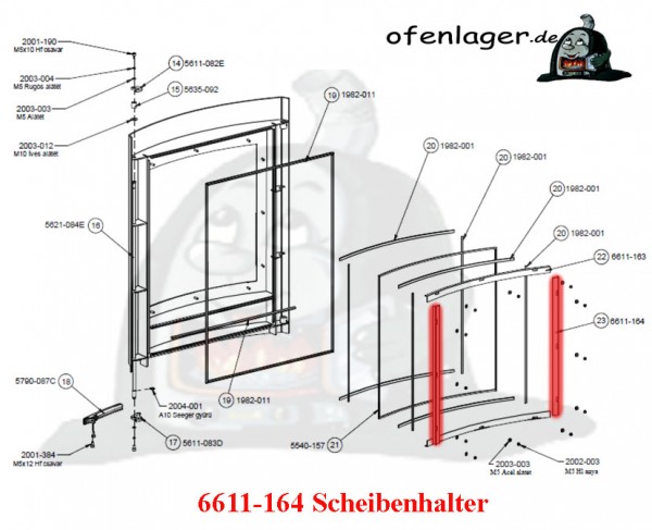 6611-164 Scheibenhalter 4 Stück