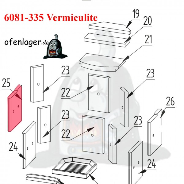 6081-335 Vermiculite Brennraum