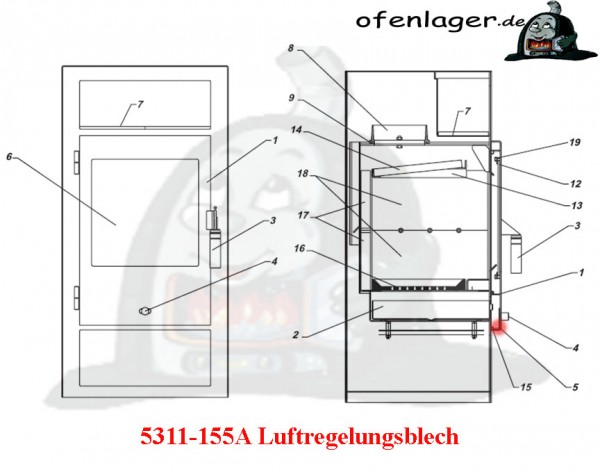 5311-155A Luftregelungsblech