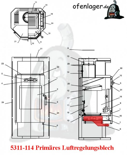 5311-114 Primär Luftregelungsblech