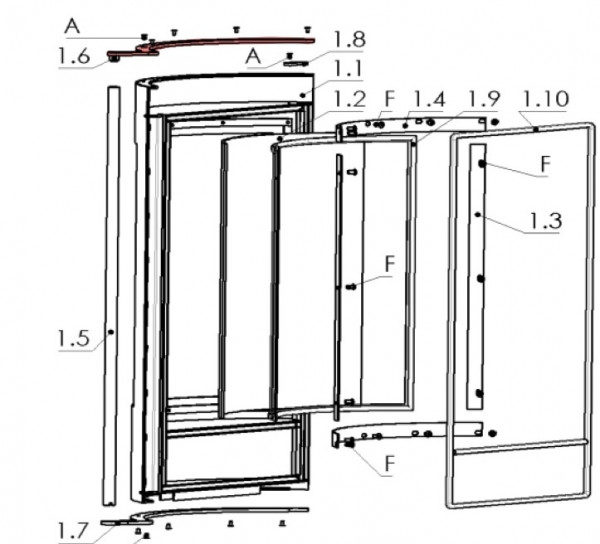 9900-2087 Griffhalter oben geschweißt komplett