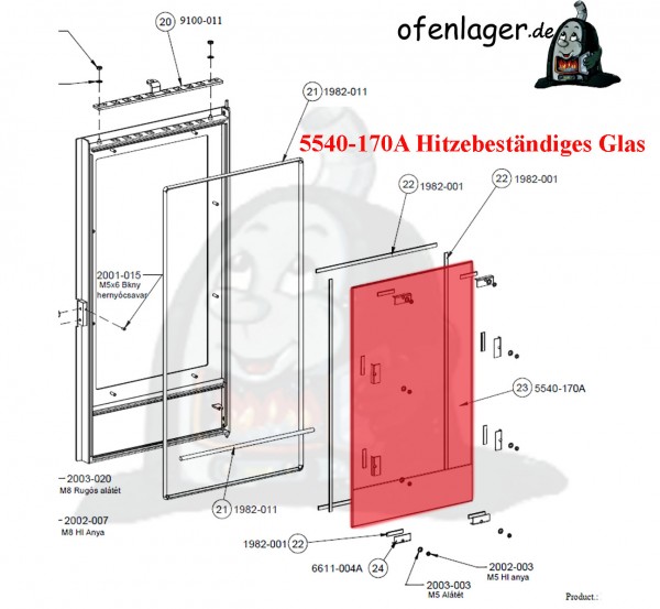 5540-170A Hitzebeständiges Glas