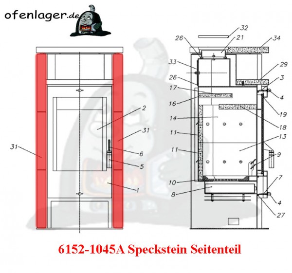 6152-1045A Speckstein / 1 Stück