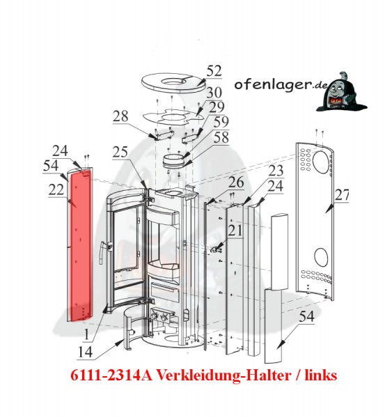 6111-2314A Verkleidung-Halter links