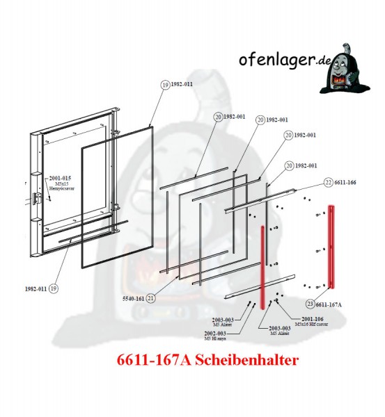 6611-167A Scheibenhalter 4 Stück