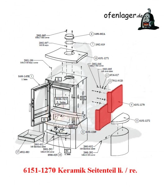 6151-1270 Keramik / 1 Stück