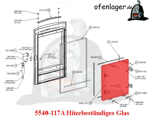 5540-117A Hitzebeständiges Glas