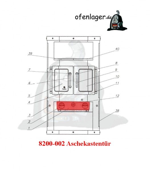 8200-002 Aschekastentür