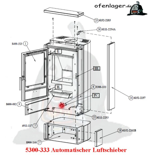 5300-333 Automatischer Luftschieber/ 1Stück