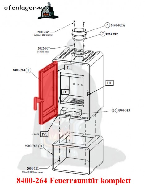 8400-264 Feuerraumtür komplett