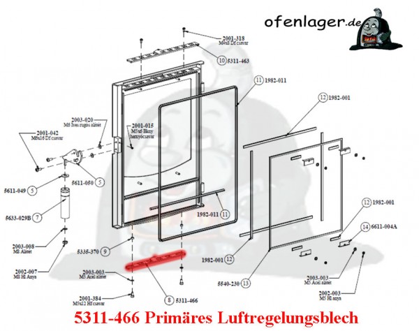 5311-466 Primär Luftreglungsblech