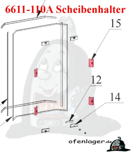 6611-110A Scheibenhalter 4 Stück