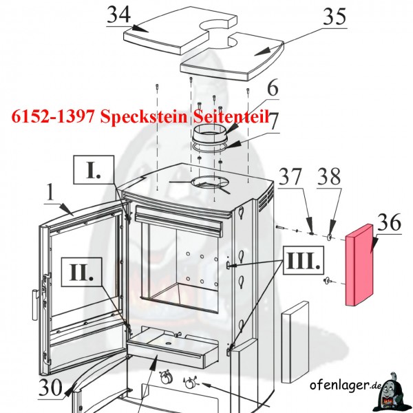 6152-1397 Speckstein / 1 Stück