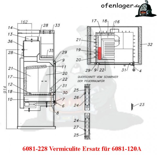 6081-228 Vermiculite- Ersatz für 6081-120A