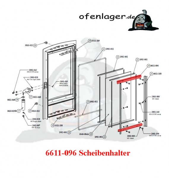 6611-096 Scheibenhalter 4 Stück