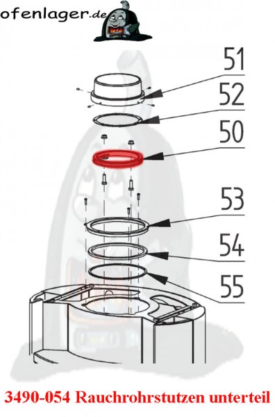 3490-054 Rauchrohrstutzen unterteil