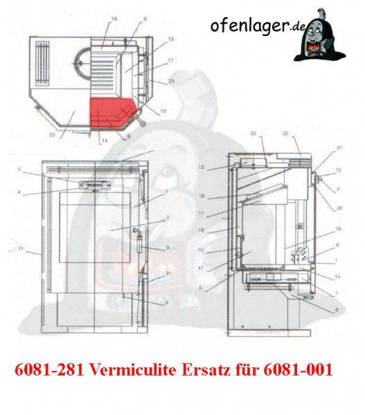 6081-281 Vermiculite-Ersatz für 6081-001