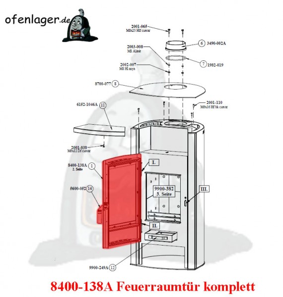 8400-138B Feuerraumtür komplett