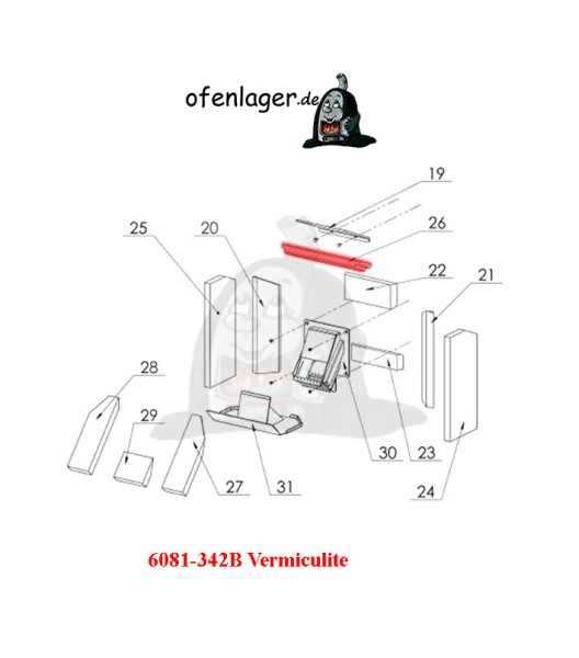 6081-342B Vermiculite / 1 Stück