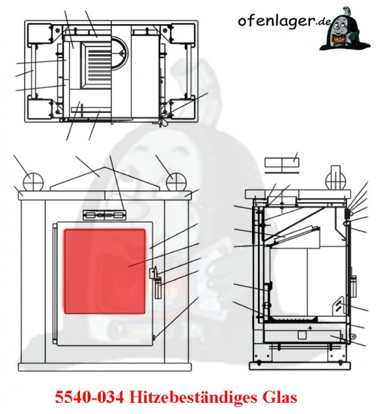 5540-034 Hitzebeständiges Glas