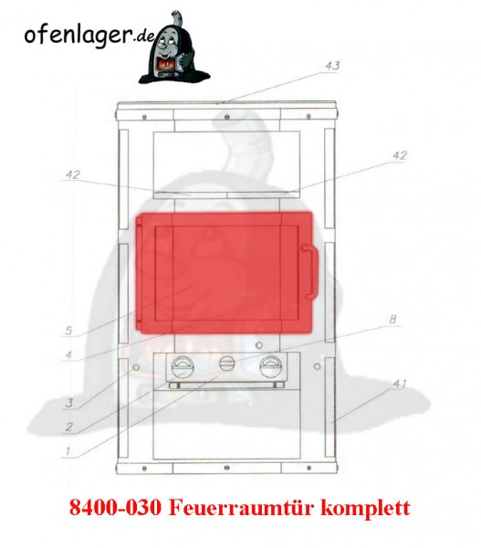 8400-030 Feuerraumtür komplett