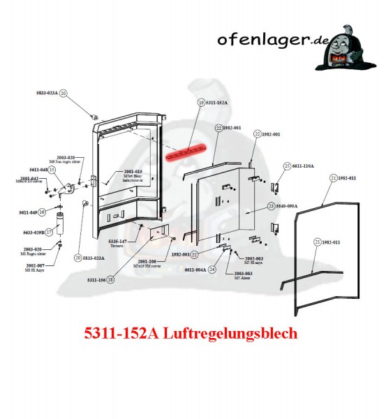 5311-152A Luftregelungsblech