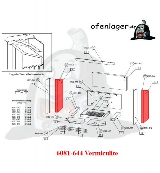 6081-644 Vermiculite / 1 Stück