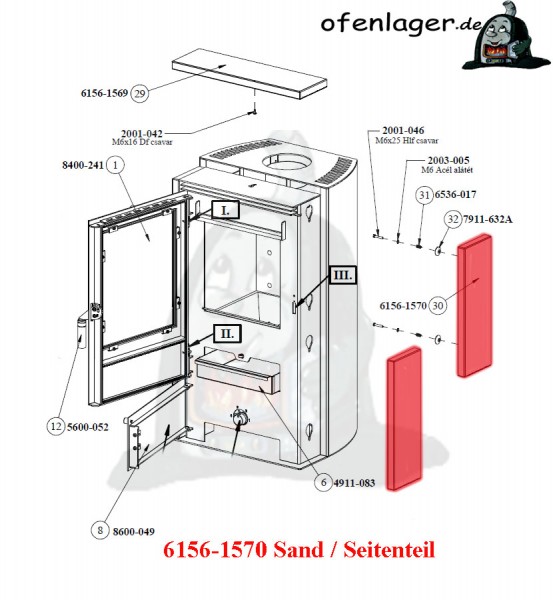 6156-1570 Sand Seitenteil / 1 Stück