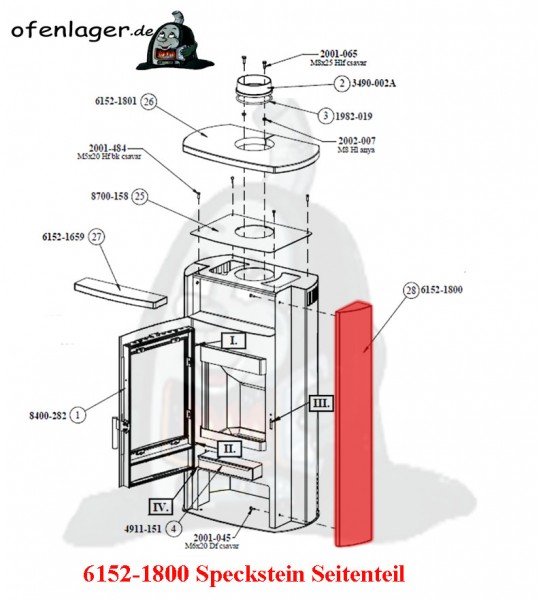 6152-1800 Speckstein Seitenteil