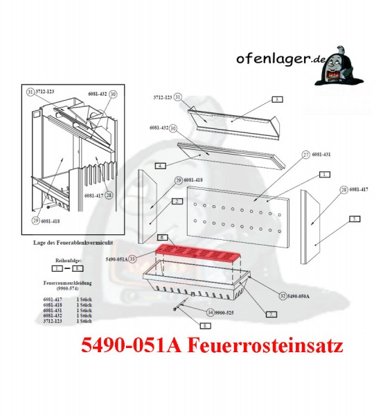 5400-051 Feuerrosteinsatz