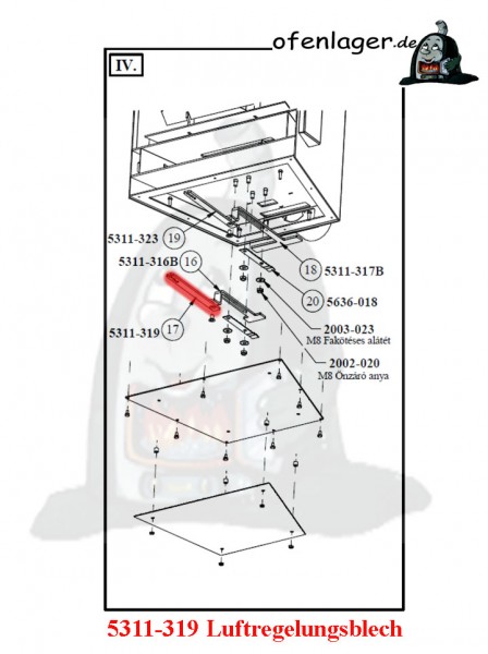 5311-319 Luftregelungsblech