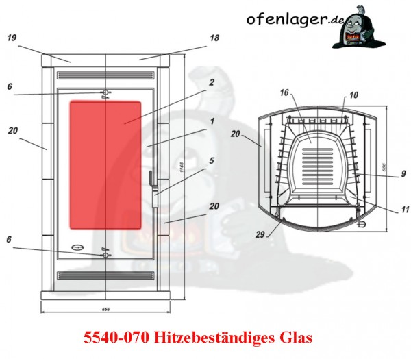 5540-070 Hitzebeständiges Glas