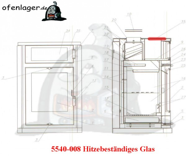 5540-008 Hitzebeständiges Glas