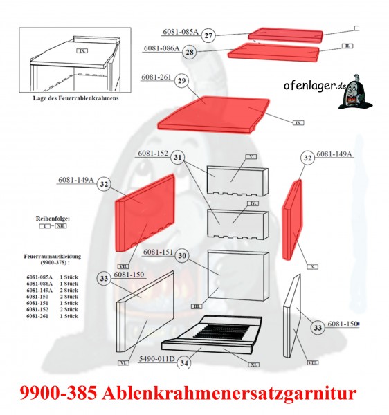 9900-385 Ablenkrahmenersatzgarnitur NEU