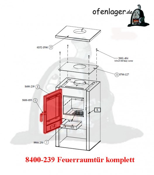 8400-239 Feuerraumtür komplett