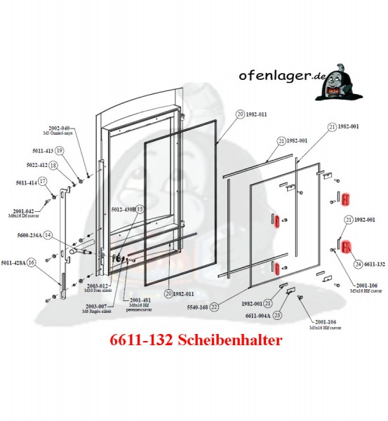 6611-132 Scheibenhalter 4 Stück