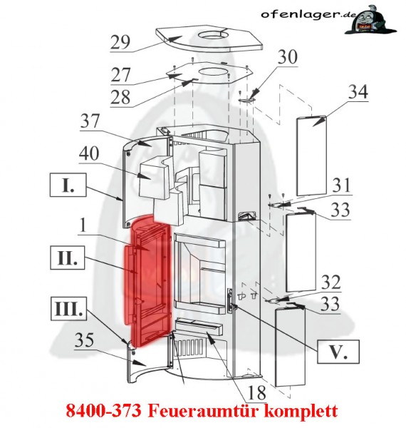 8400-373 Feuerraumtür komplett