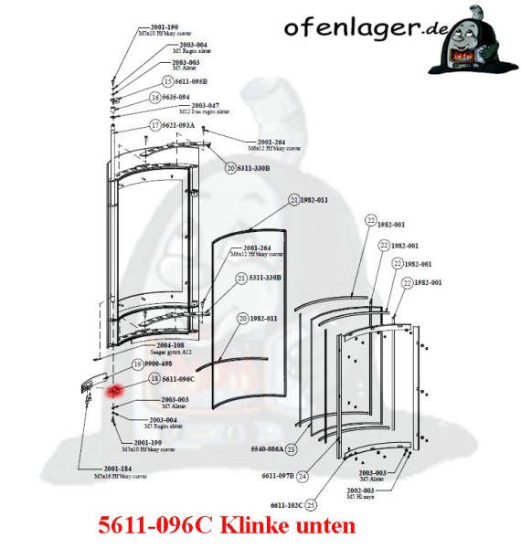 5611-096C Klinke unten