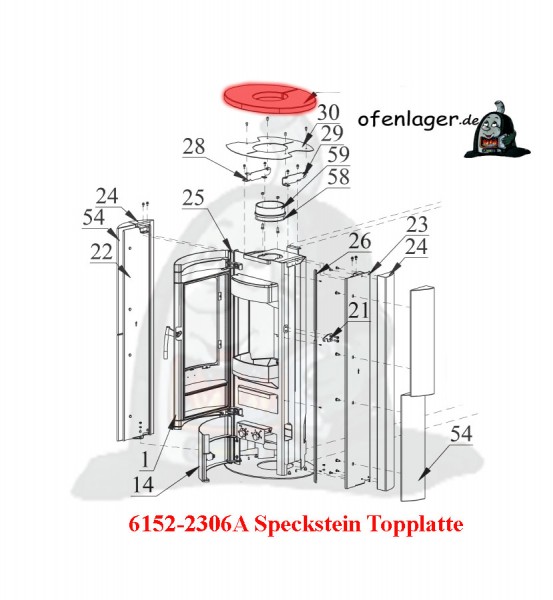 6152-2306A Abdeckhaube Speckstein