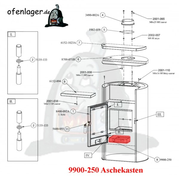 9900-250 Aschekasten komplett