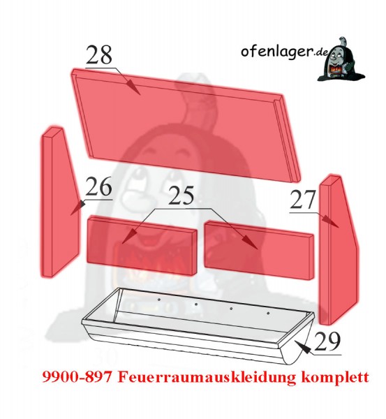 9900-897 Feuerraumauskleidung komplett