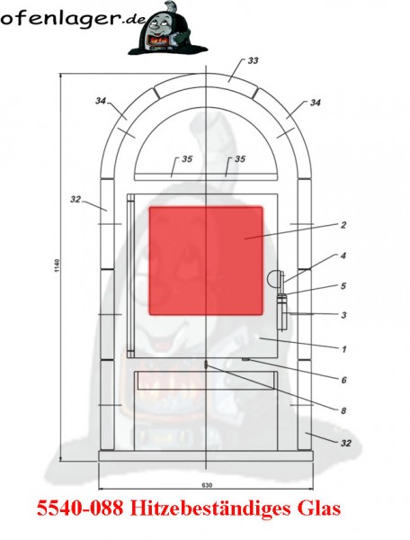 5540-088 Hitzebeständiges Glas