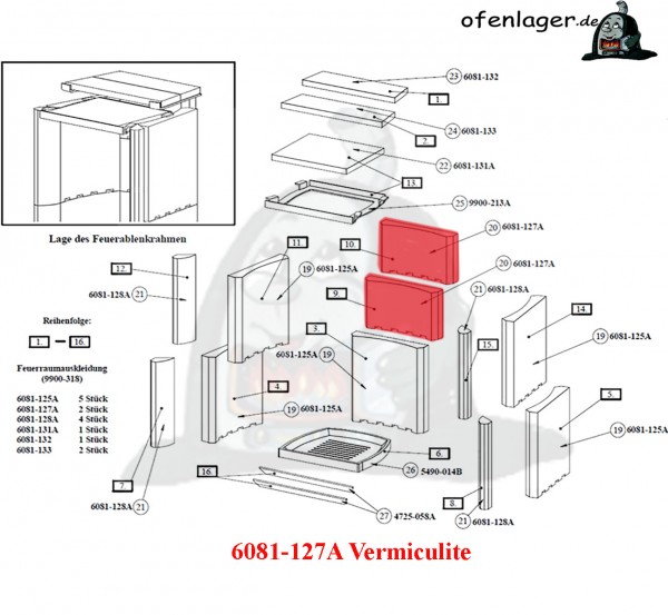 6081-127A Vermiculite / 1 Stück